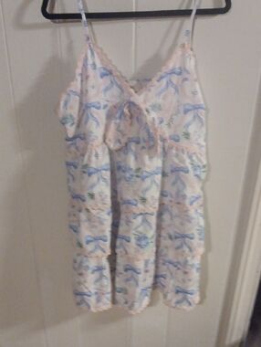 Simply Southern Pink and Blue Bow Print Mini Dress